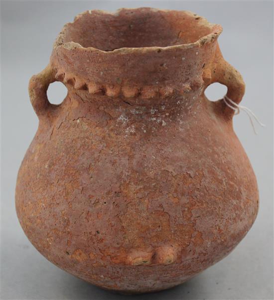 A Laventine bronze terracotta pot, c.3000 BC, 14cm